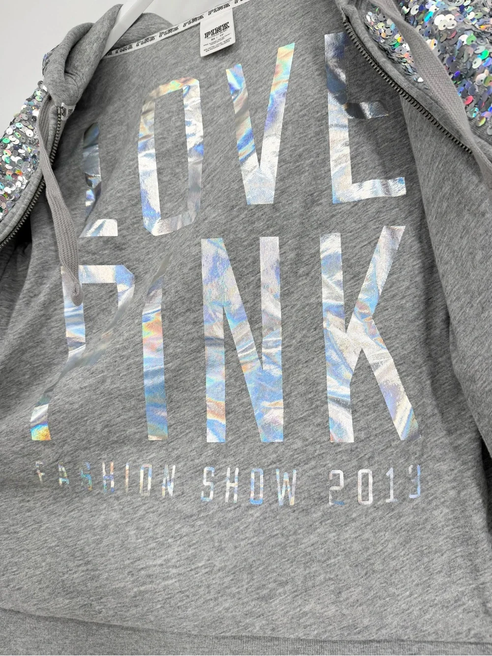 Pink Victorias Secret Sequin Hoodie Fashion Show 2013 - Picture 6 of 14